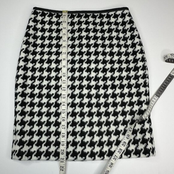 Talbots‎ Women's Black Houndstooth Wool Y2K Business Career Pencil Skirt 4P/W29 - Picture 13 of 14